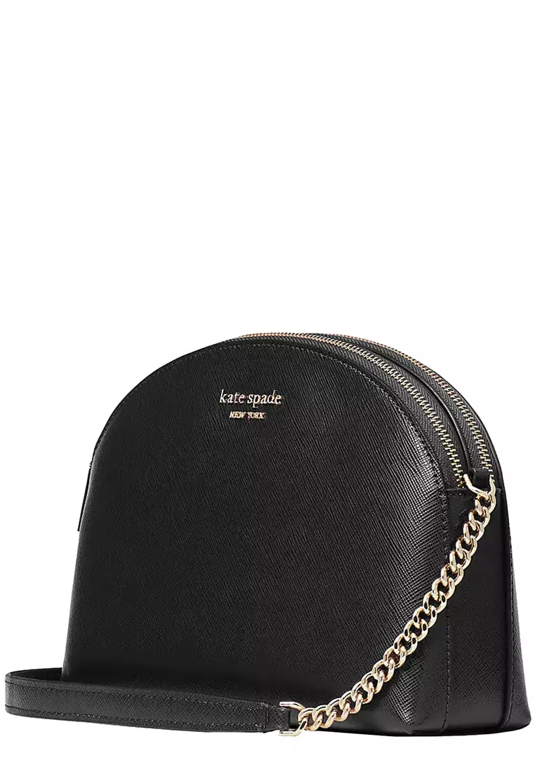 Kate Spade Spencer Black Double Zip Dome Crossbody Chain K4562 