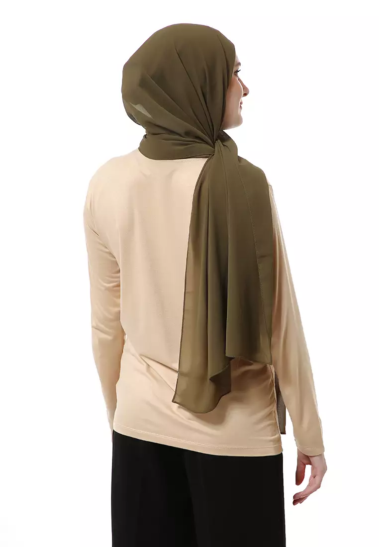 Zhalika Phasmina Motif Polos High Premium Quality - Army