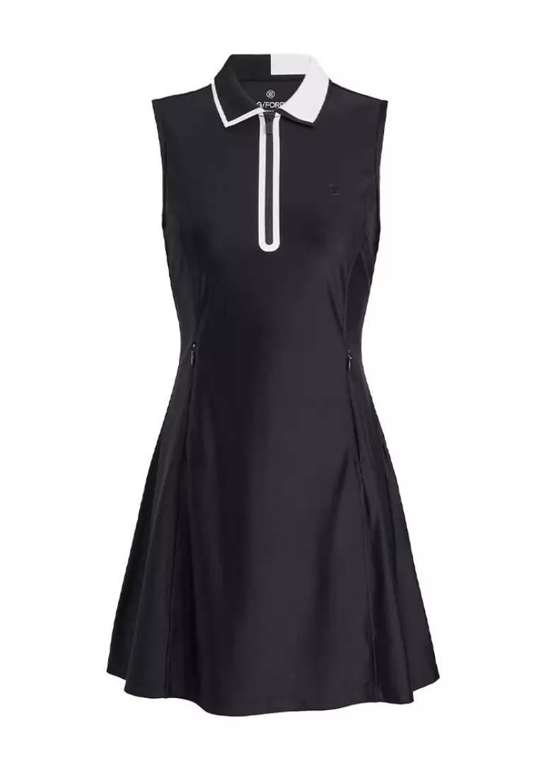 G/FORE Contrast Rib Collar Tech Quarter Zip Dress