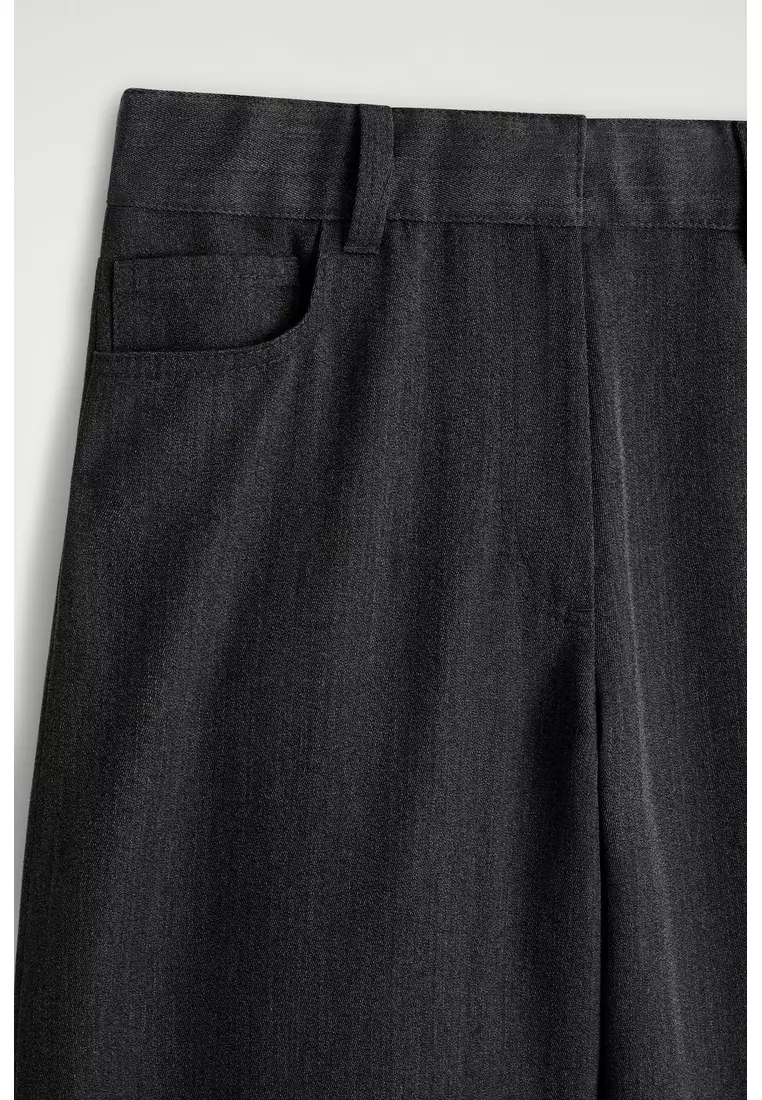 REGULAR WOOL-BLEND WIDE-LEG TROUSERS
