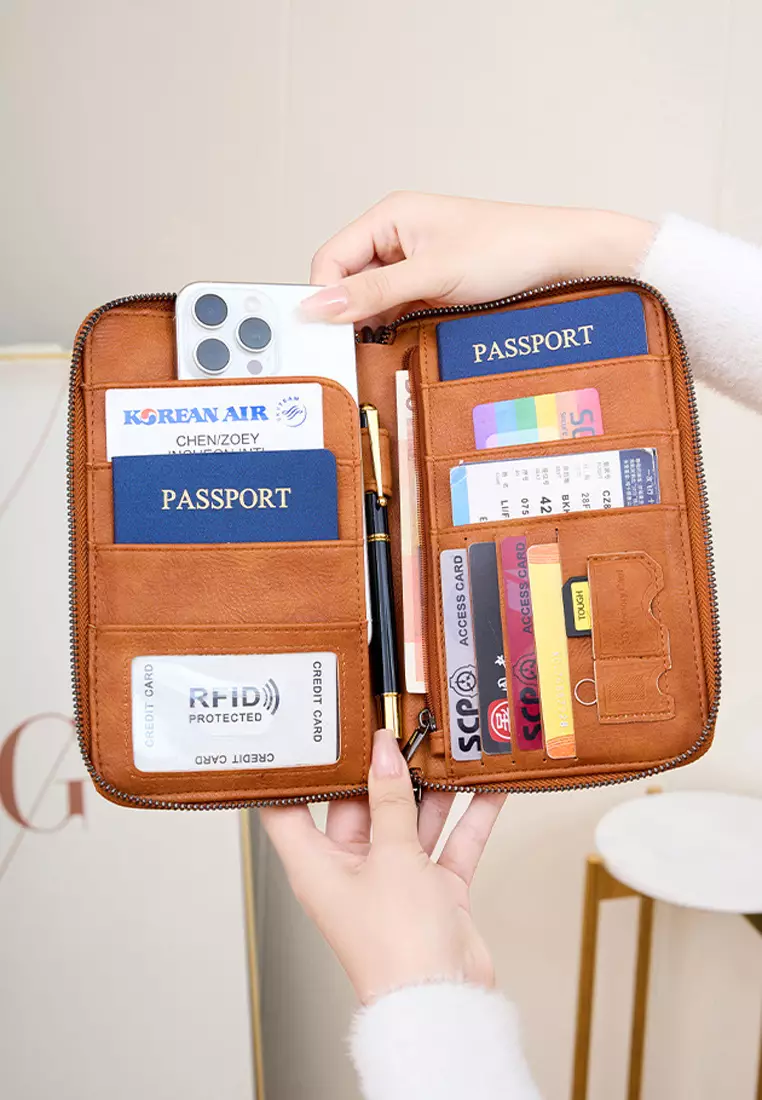 RFID防盜刷多功能長銀包護照夾