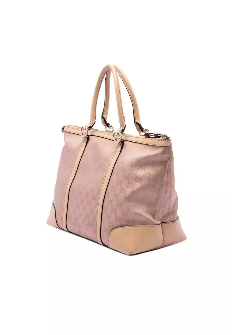 Pre-Loved Gucci Gg Metallic Canvas Lovely Tote