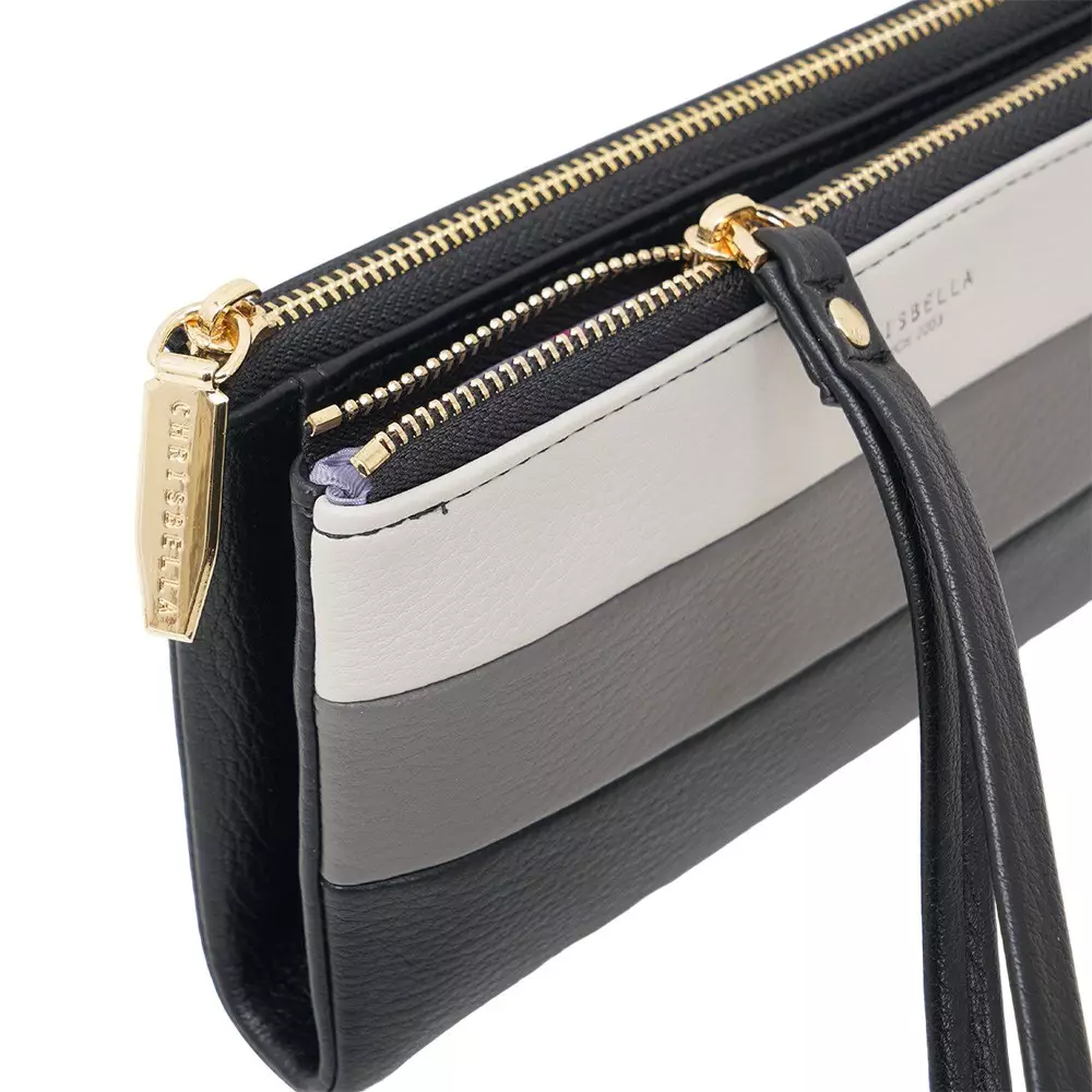 [THYS] CHRISBELLA THYS DOMPET DENGAN STRAP COLORBLOCK - HITAM