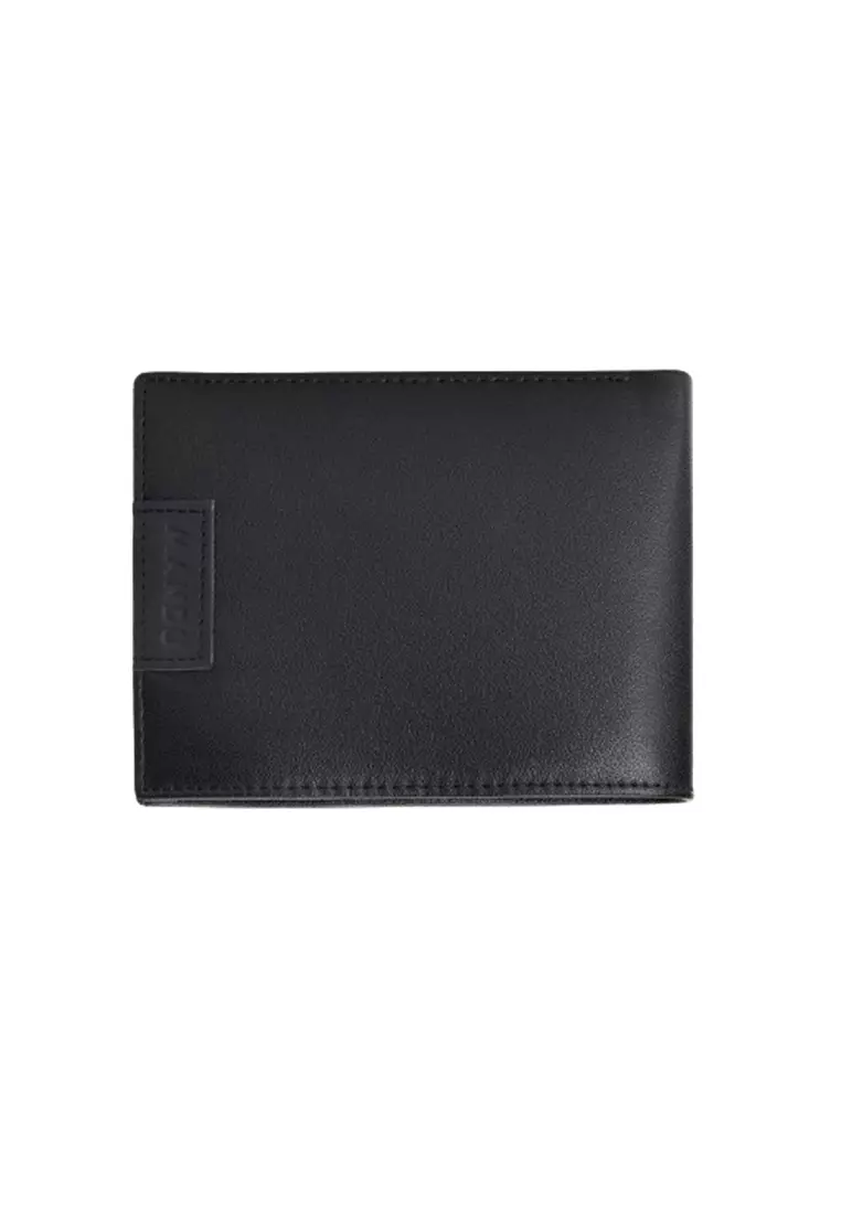 Dompet Lipat Pria Pendek Blocking Bahan Kulit Sapi Asli Genuine Leather Premium BAEOS ORIGINAL - Black