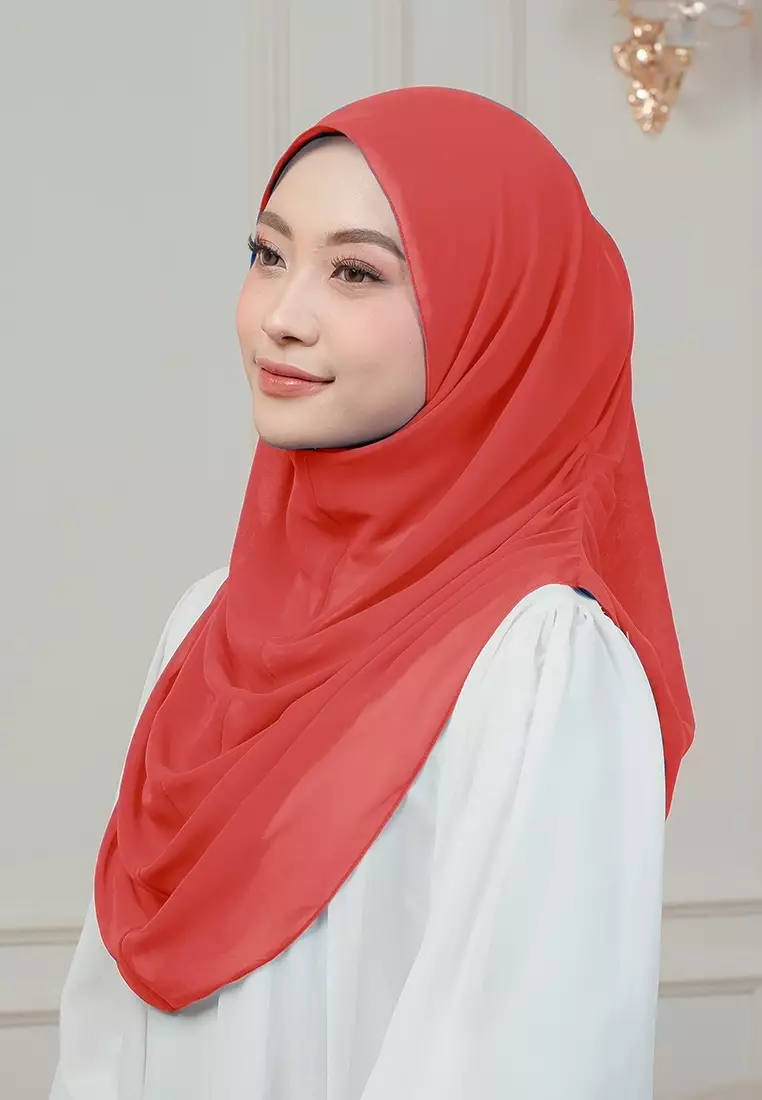 HIJAB INSTAN AURORA - DEEP SALMON