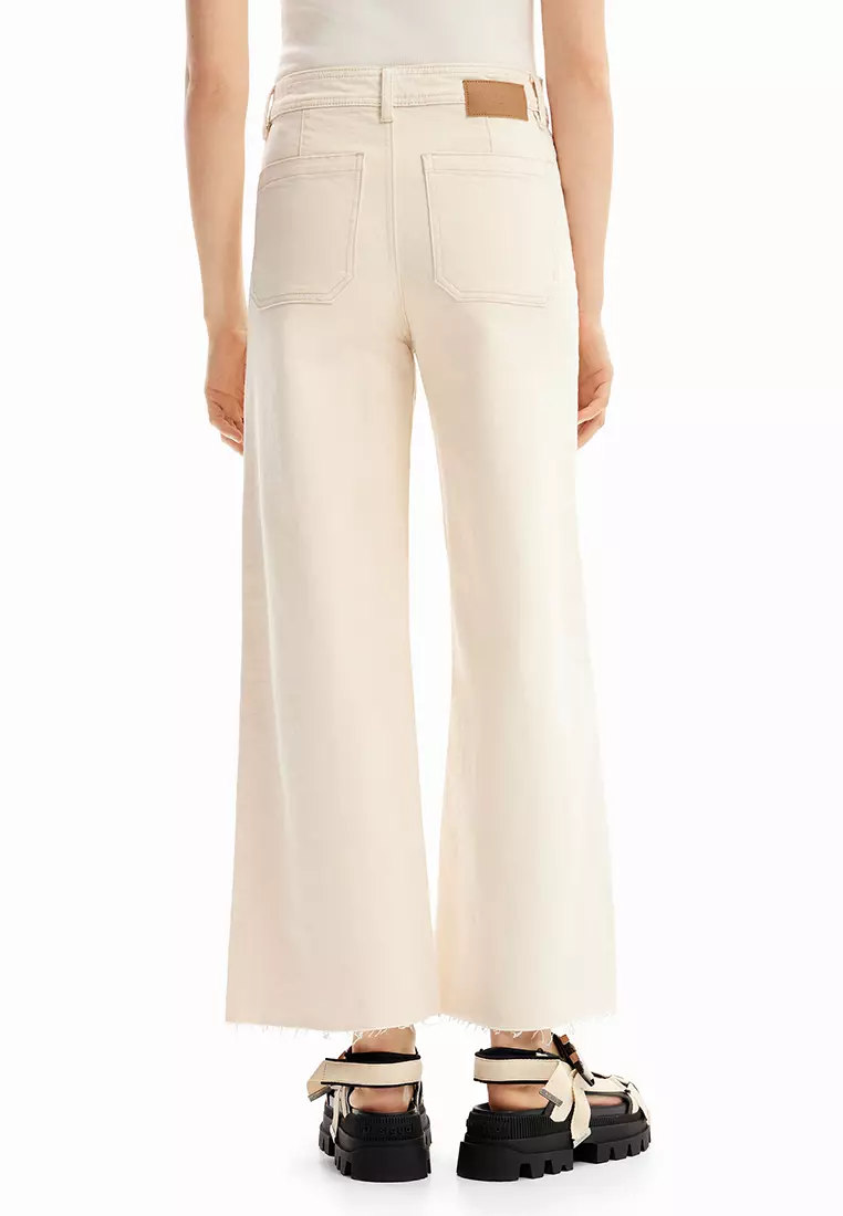 Desigual Woman Cropped culotte jeans.