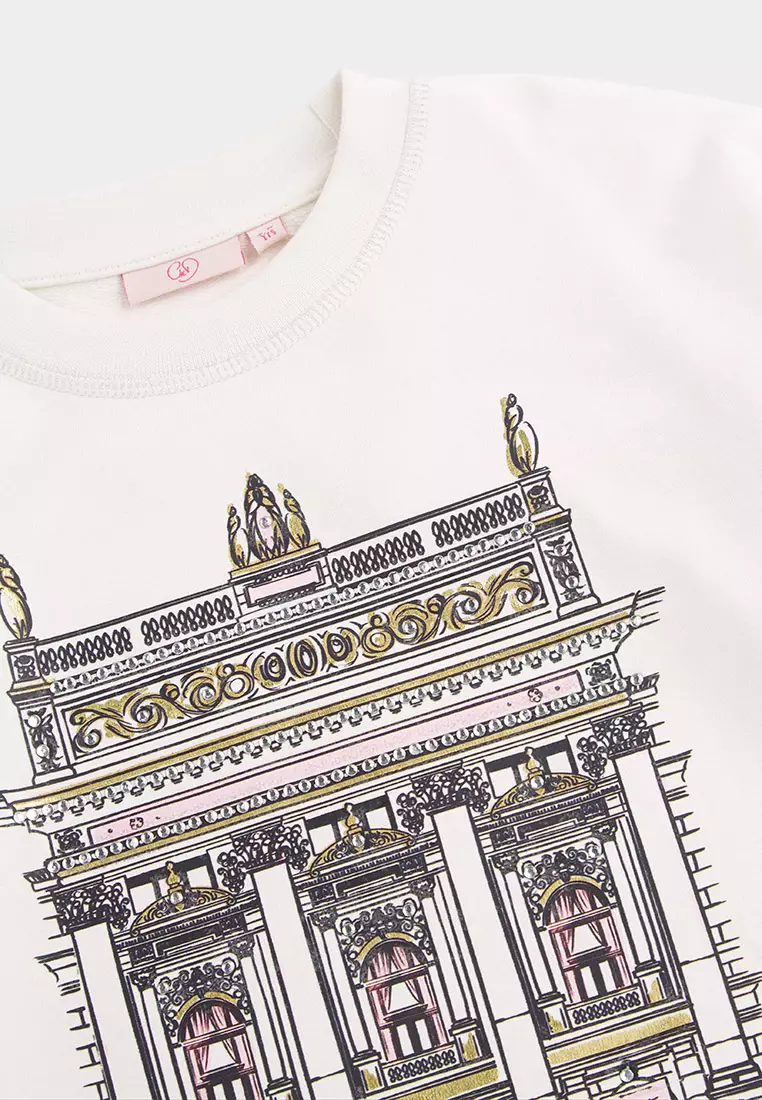 Palace 奶油色串珠圓領套頭衫