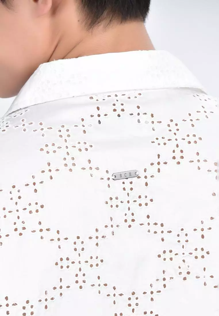 Men's Eyelet Woven Shirt