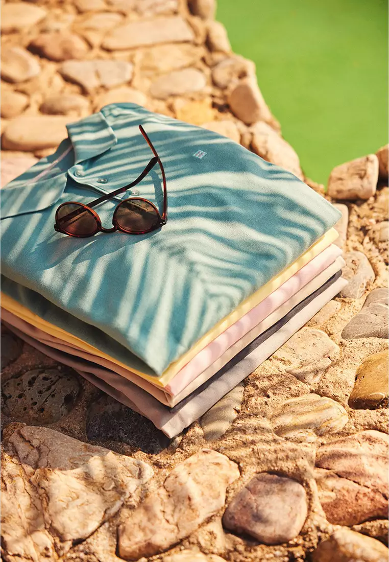 Men's Lilac 100% Cotton Cool Polo Neck T-Shirt E001004