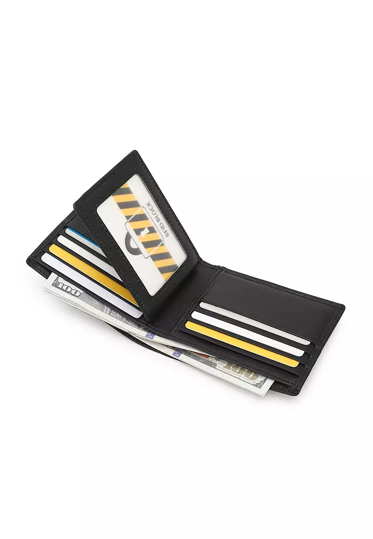 Men's Genuine Leather RFID Blocking Wallet  (Dompet Pria Kulit Genuine RFID Blocking) - Hitam