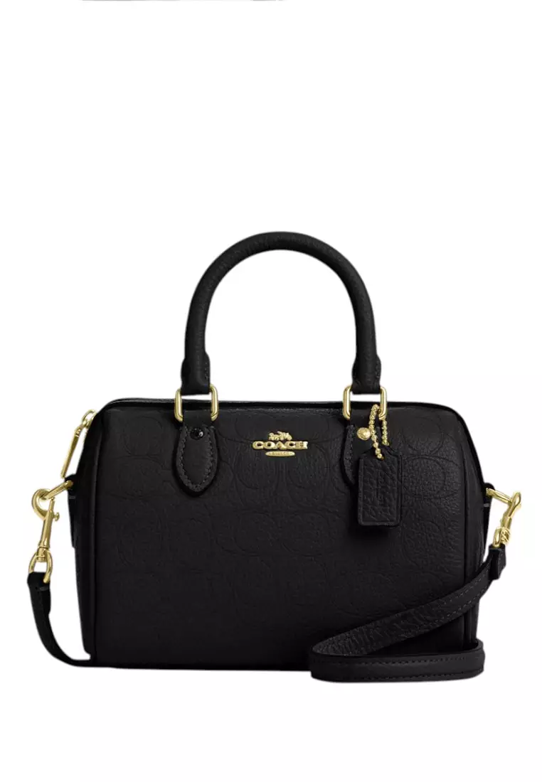 Coach Mini Rowan Crossbody Bag In Signature Leather - Black 2026 