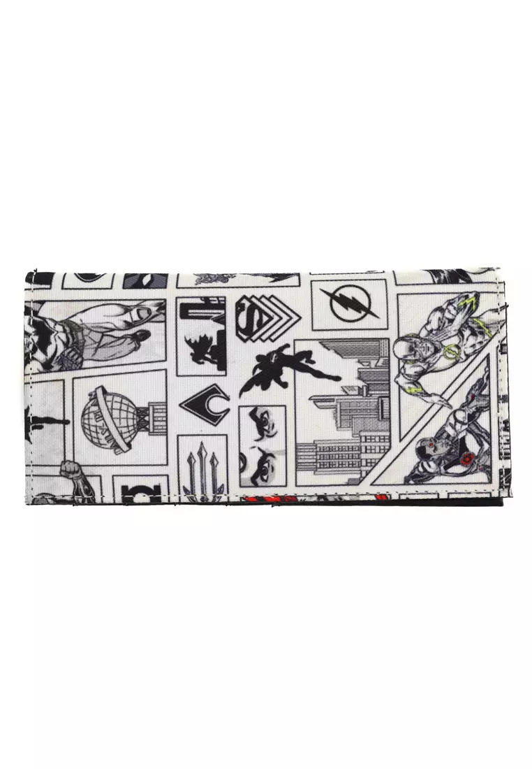 DC Collection Justice League Long Bifold Wallet Heran - White