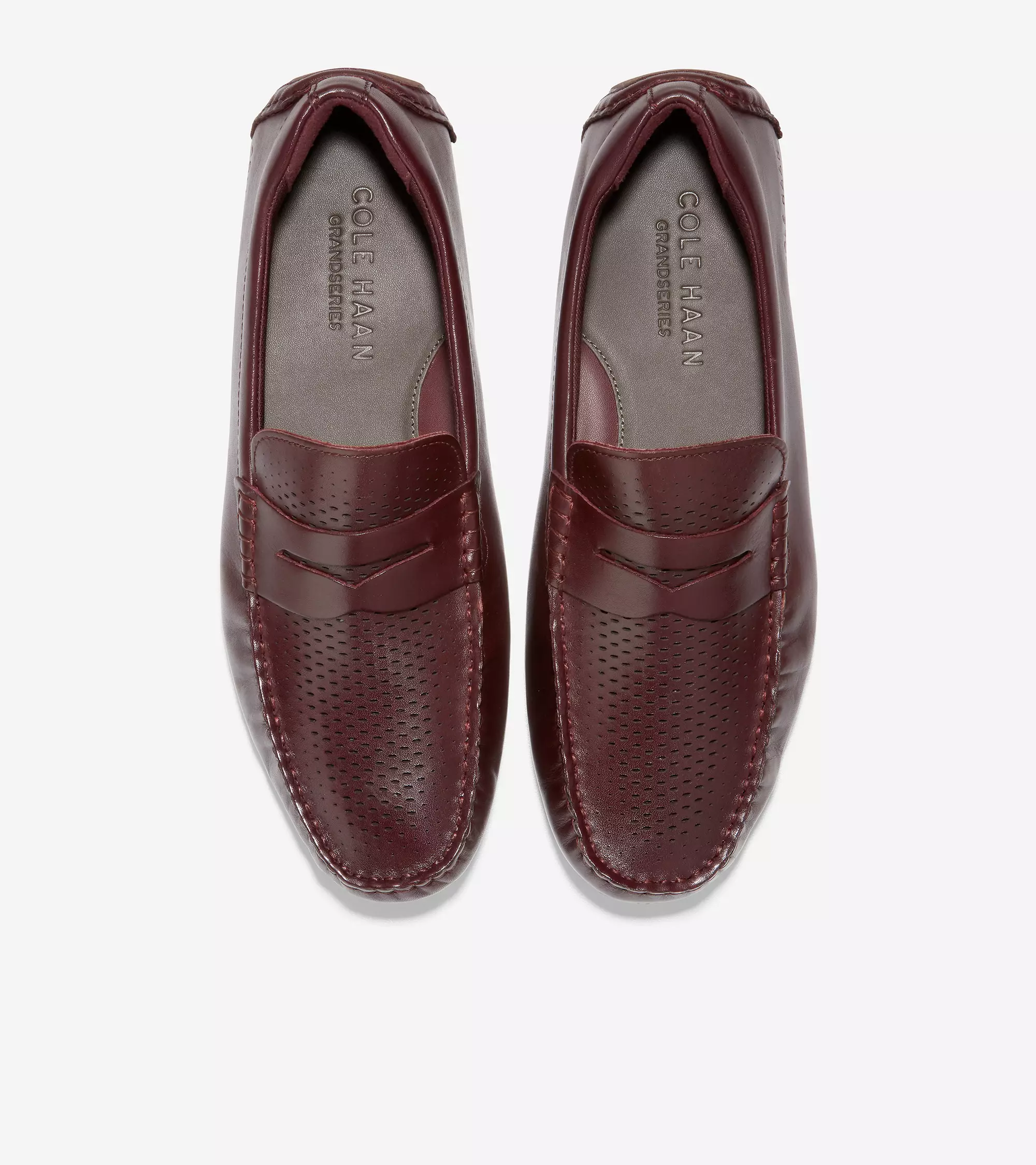 Cole Haan Man Grand Laser Penny Driver - Sepatu Pria (Merah)