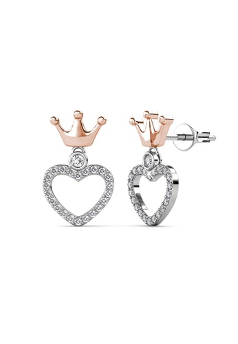 LOVE AND LIFE gold Love & Life Princess Crown Earrings (Dual Tone) Premium Crystals with 18K Real Gold Plated 9157BAC33D84C3GS_1