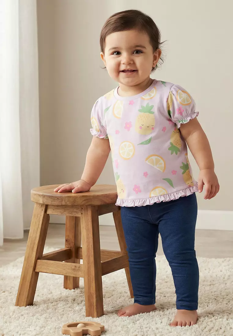 Babyshop Pack Of 2 Juniors Crew Neck Short Sleeves T-Shirt With Fruit Print