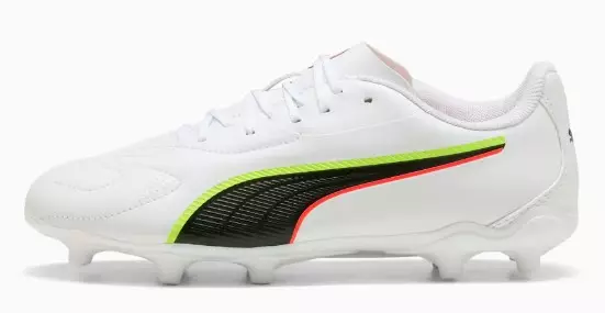 PUMA King 20 Play Fg/Ag Jr 10873501 - Sepatu Bola Anak (Putih)