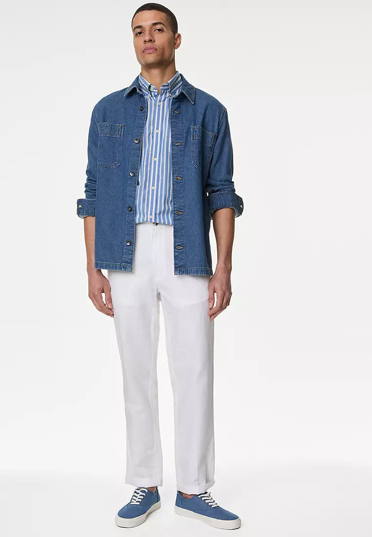 Easy Iron Striped Oxford Shirt