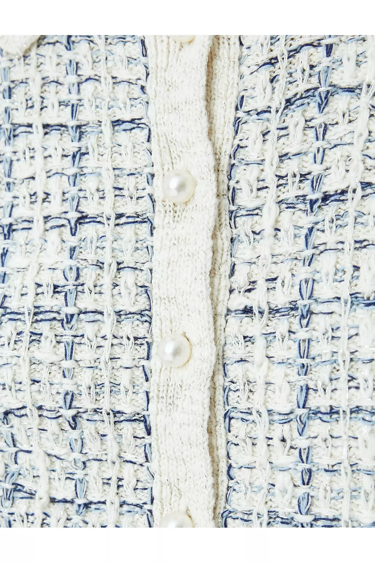 Short Sleeve Polo Neck Knitted Cardigan With Pearl Button Detail