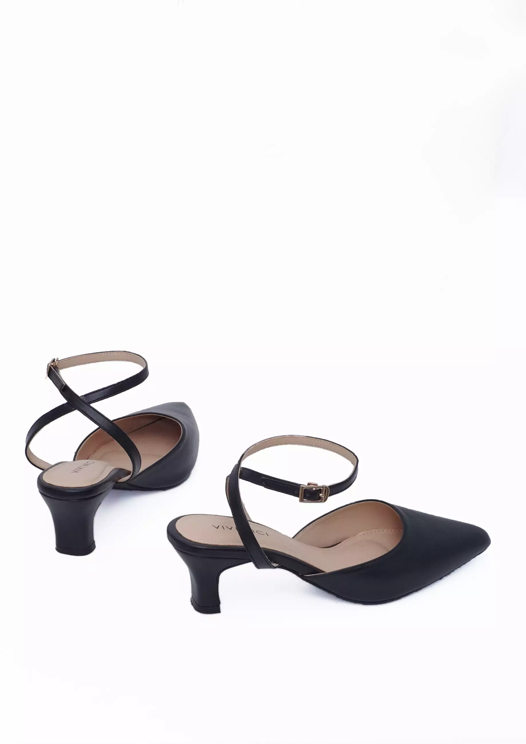 VIVI NICI - Questa Sepatu Sandal Mules Hak 5 Cm Black Solid