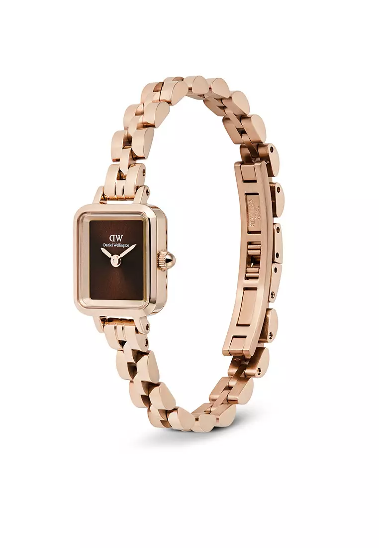 Quadro Mini Arch 3-Link Amber Sunray Rose Gold Women Watch stainless steel watch DW Official Authentic Original