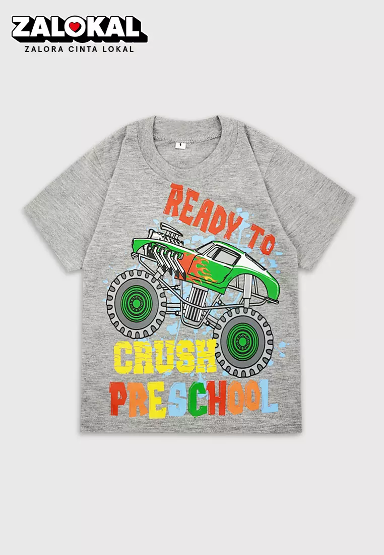 Wakakids Baju Atasan Kaos Anak Laki Laki Usia 1 Tahun Hingga 7 Tahun T-shirt Motif Ready To Tractor 3849
