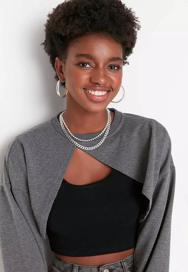 Asymmetrical Crop Sweatshirt