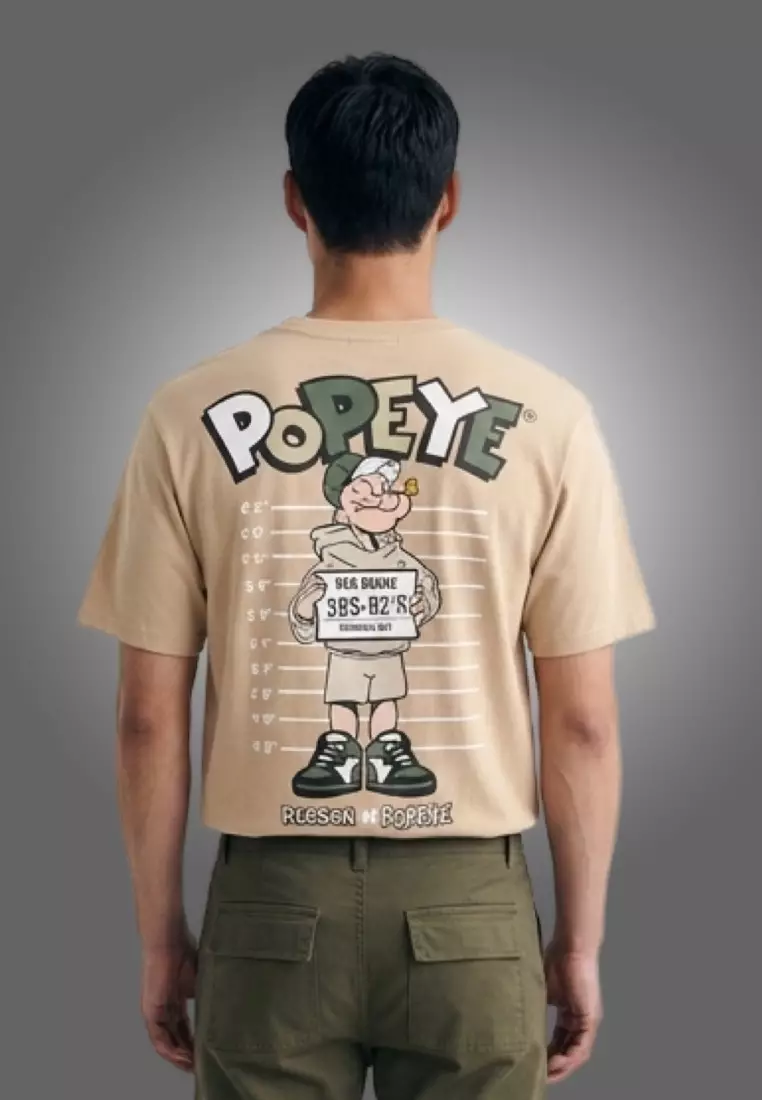 NYC Streetwear - REASON X Popeye Collab Mugshot Short Sleeves Tee - Khaki