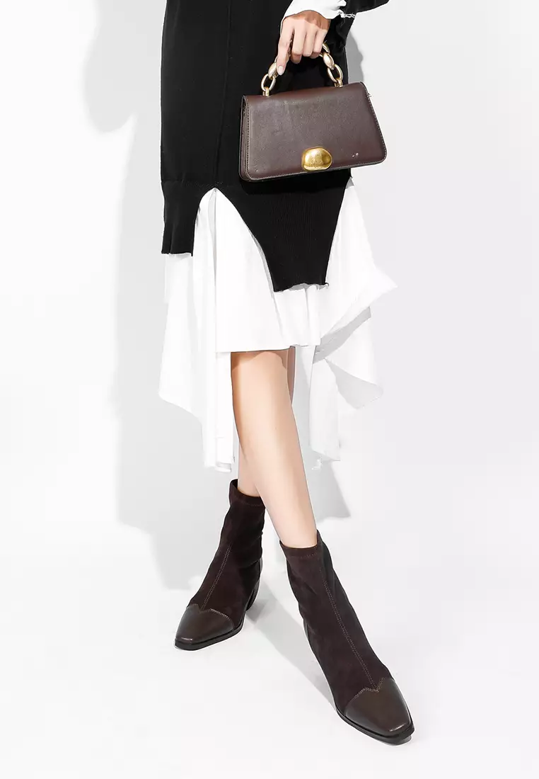 Suede Fabric Stitched Chelsea Boots TE8159-7
