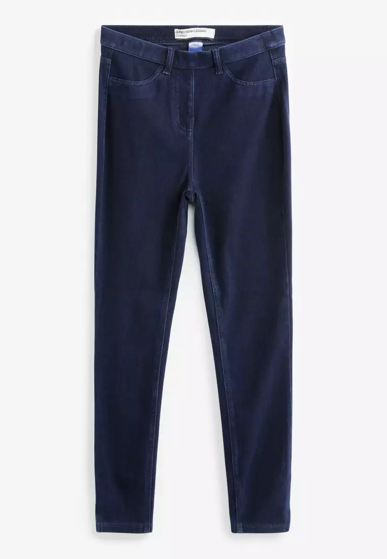 Cropped Denim Jersey Leggings
