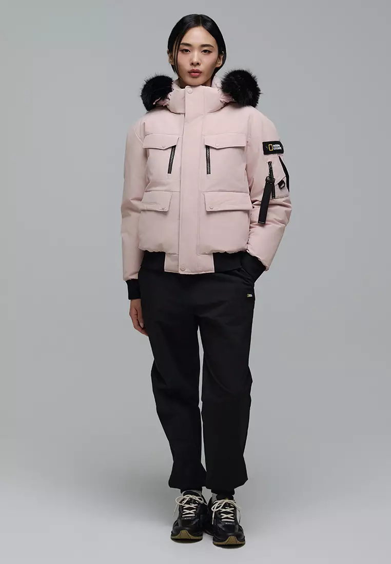 女裝TARUGA毛邊連帽羽絨外套