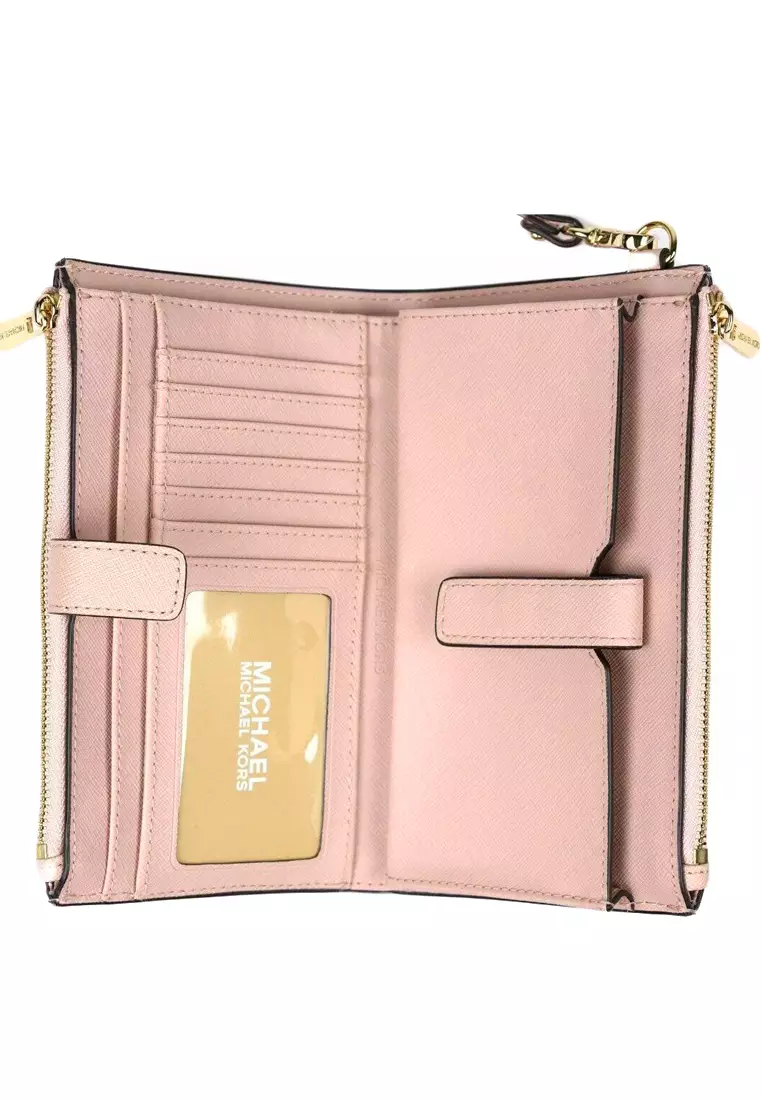 Mk double deals zip wristlet