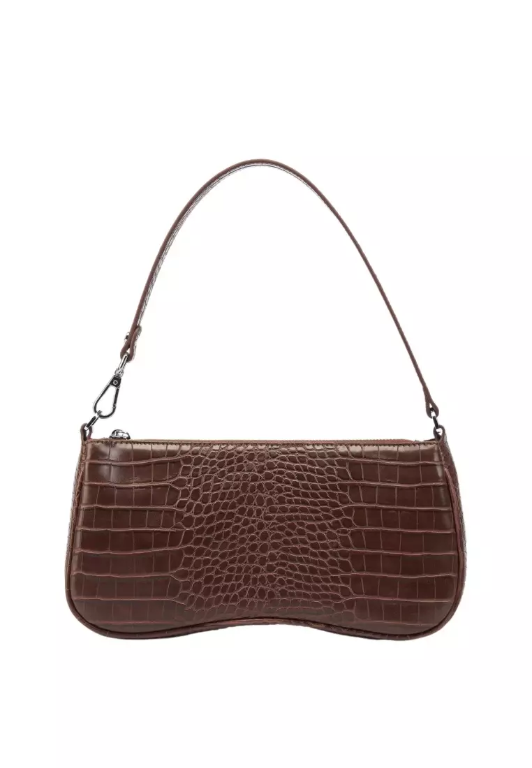 Mini Flap Crossbody - Dark Olive Croc - JW PEI