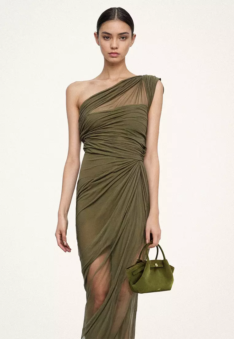 JW Pei Hana Mini Faux Suede Tote Bag - Dark Olive