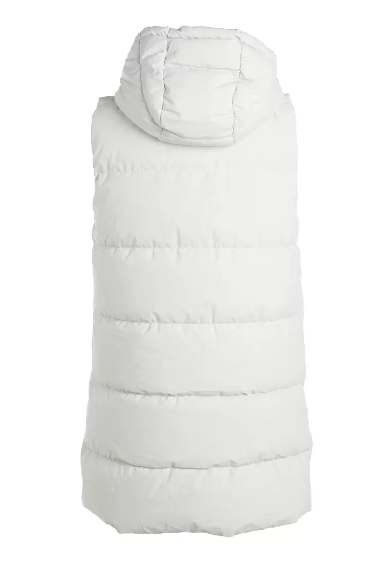 Hooded Sleeveless Vest Jumper in Cream