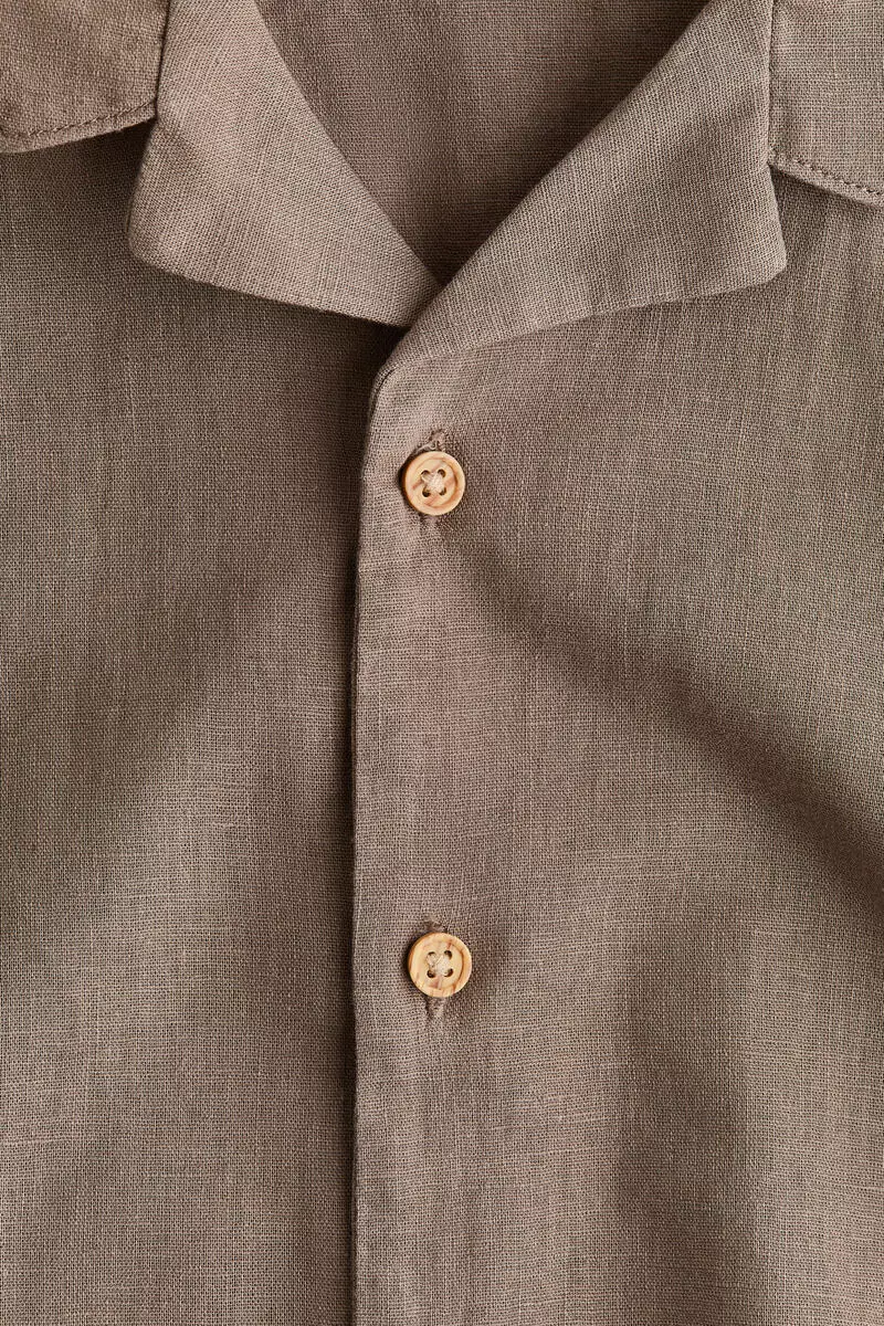 Linen-blend resort shirt
