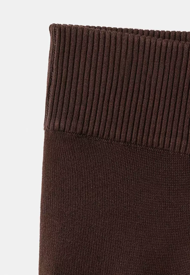 Knitted Trousers with Stitching Detail