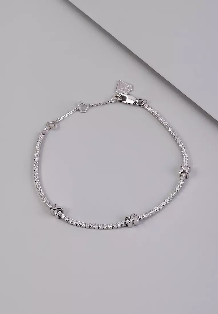 Pave 925 Sterling Silver Petite Tennis Bracelet
