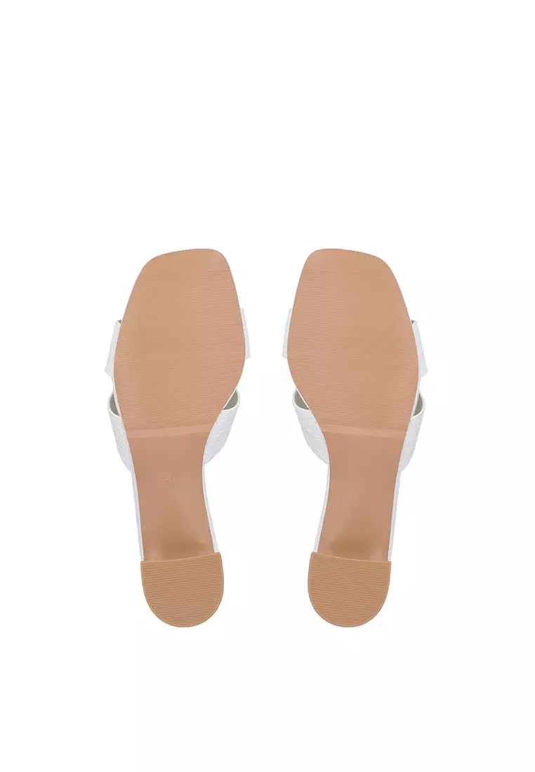 White Noelle Block Heel Sandals