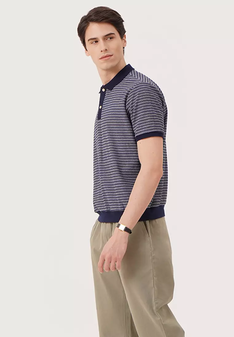 Buy REGATTA Relaxed Fit Jacquard Polo With Contrast Color Collar And ...