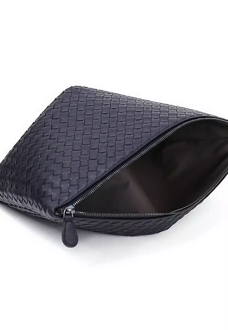 Bottega Veneta Intrecciato Nappa Large Pouch Bag for Women in Blue