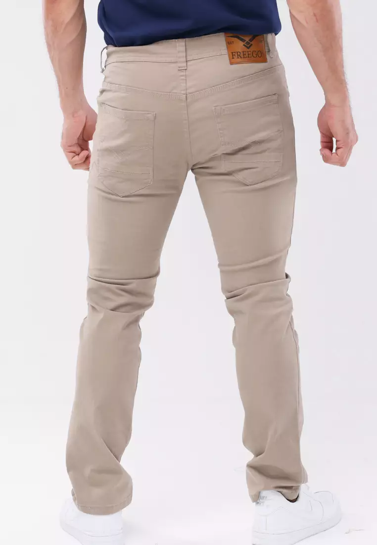 Colored Long Pants Slim Tapered Stretch