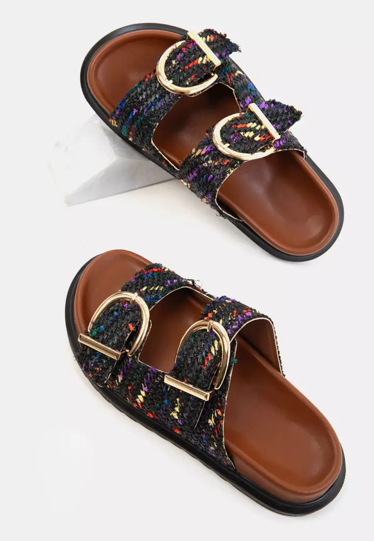 Double Straps Braided Sandals