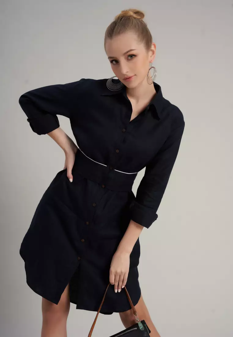 De Soleil Midi Linen Dress