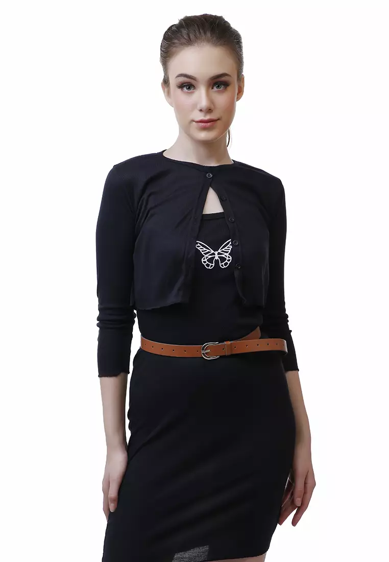 Imani Aksesoris Fashion Ikat Pinggang Wanita Belt Ring Square Material Leather ORIGINAL - Light Brown