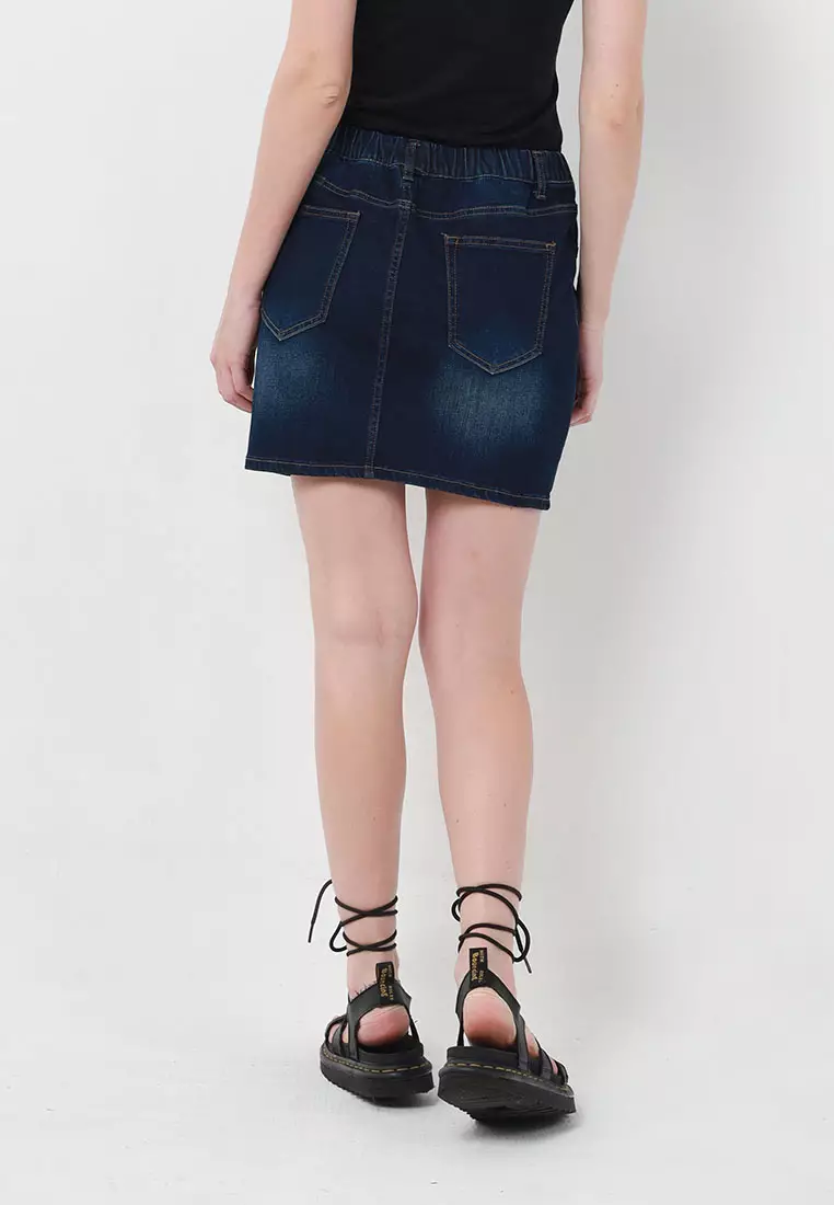 Nicole Mid Waist Mini Denim Skirt