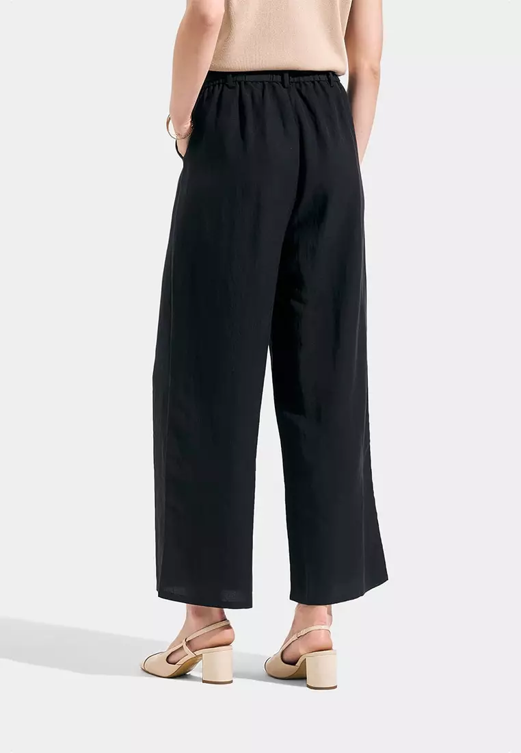 Buy ForMe Wide Leg Trousers with Tie Detail 2026 Online | ZALORA ...