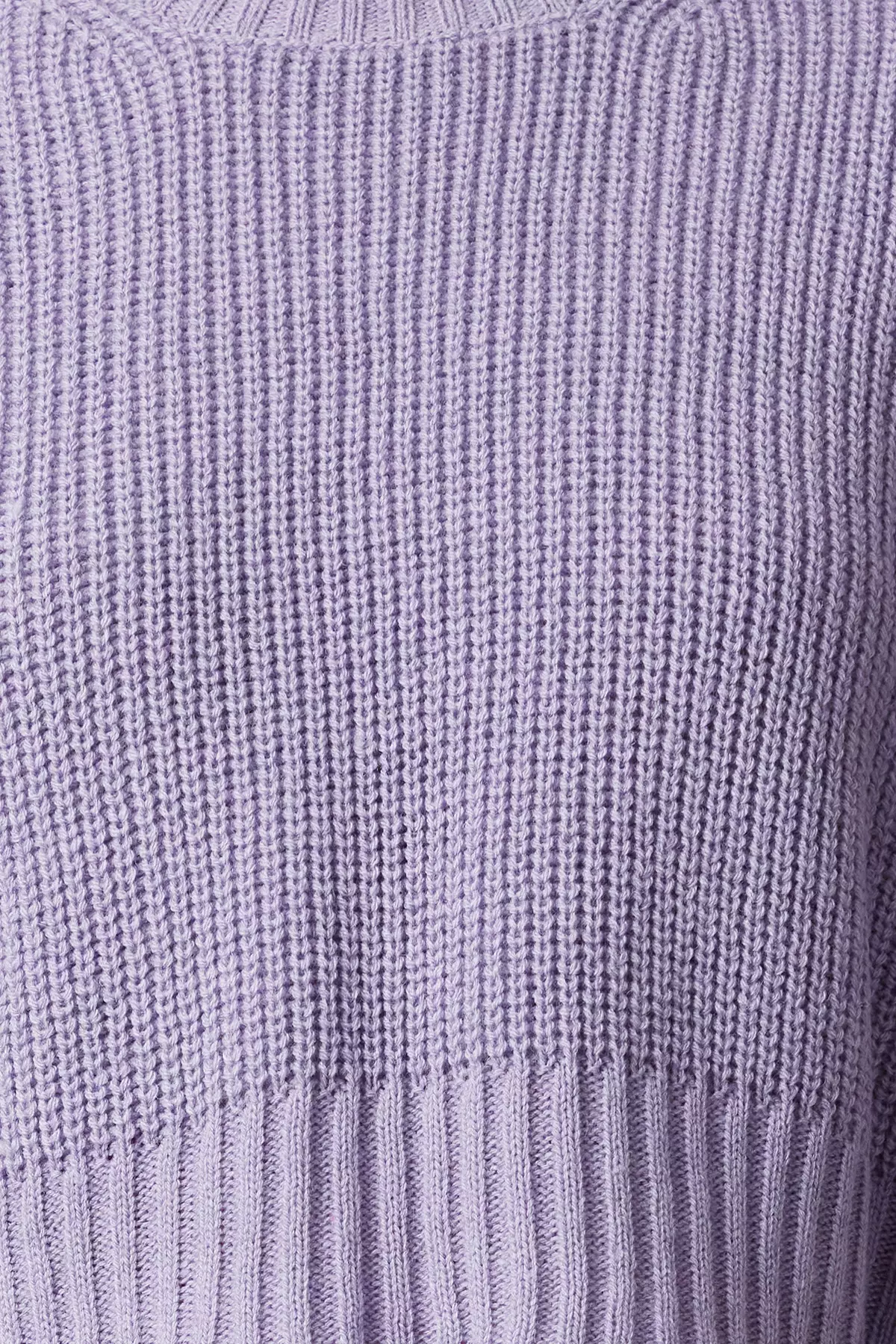 Lilac Crop Crew Neck Knitwear Sweater TWOAW24SV00005