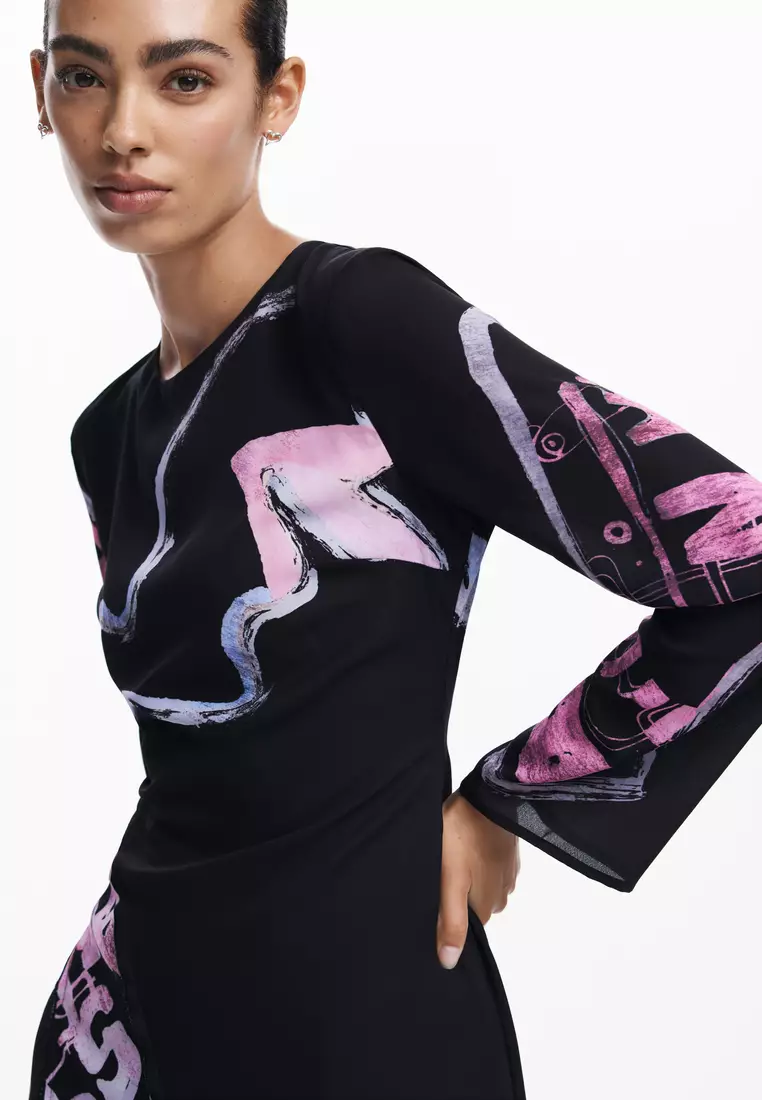 Desigual Asymmetrical Rainbow Dress (M)