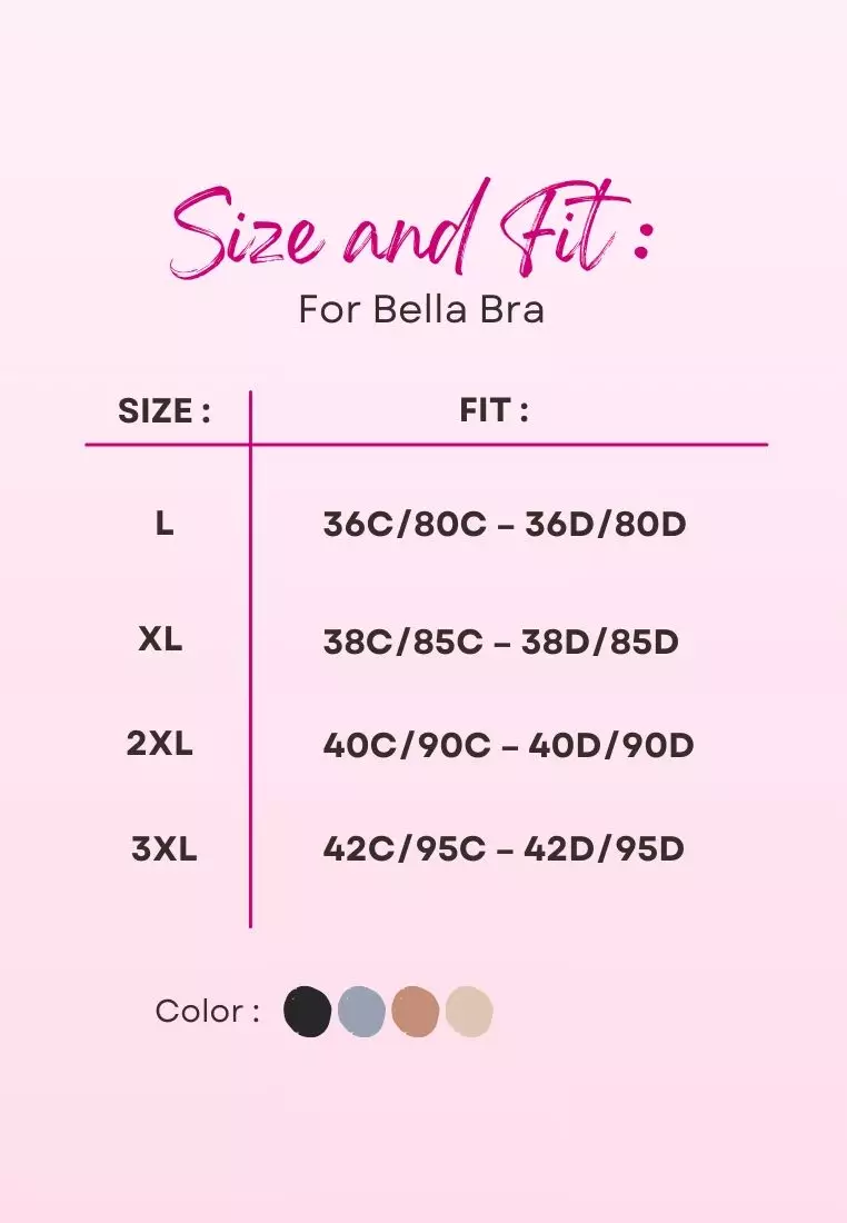 2 Pack Premium Bella Plus Size Seamless Wireless Paded Push Up Bra in Nude and Black