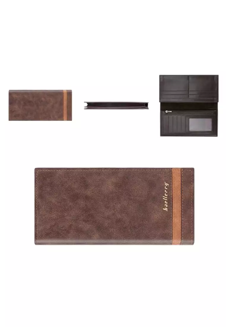 Dompet Pria Panjang RFID Protect Bahan Kulit PU Leather Premium ORIGINAL - Brown